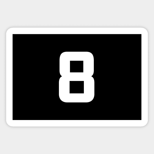 Number Eight - 8 - Any Color - Team Sports Numbered Uniform Jersey - Birthday Gift Sticker by Modern Evolution